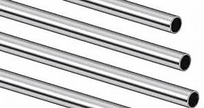 Eoiips 3/8" OD 304 Stainless Steel Tube, Thickened 304 Stainless Steel Seamless Tubing Round Metal Pipe, 7.87" Length Industrial Metal Straight Tube, 4 Pcs