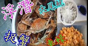 【香港浮潛】《藍花蟹,大尾魷,極品車蠔現捉現吃》