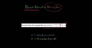 Present Value of an Annuity Due