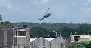 Shocking moment military helicopter crashes in western Colombia
