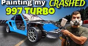 REBUILDING a Crashed Porsche 997 Turbo Race Car - PAINTING IT MYSELF
