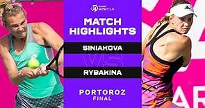 Katerina Siniakova vs. Elena Rybakina | 2022 Portoroz Final | WTA Match Highlights