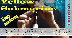 Yellow Submarine - Tutorial flauta con partitura | Karaoke instrumental
