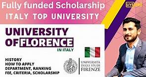 University of Florence Application Process 2023 2024 | Fully Funded Scholarships