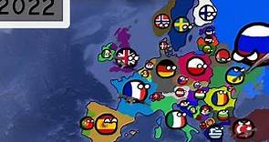 Europe History! Every Year Using Google Earth Countryballs