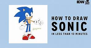 How to Draw Sonic the Hedgehog in 10 minutes