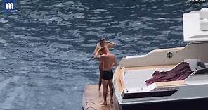 Ross Barkley swims in the Mediterranean during holidays in Capri