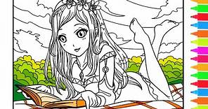 Coloring Lazy Summer, Her Delicious Eating Moment, Mountain Camping Adventure | Coloring Pages