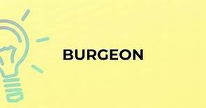 What is the meaning of the word BURGEON?