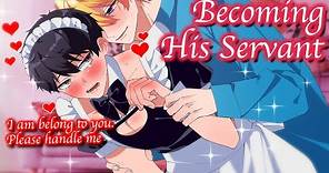 【BL Anime】Becoming his servant. He forces me to wear a maid costume and become his body pillow.