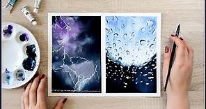 Easy Rainy Days Watercolor Painting Ideas Step by Step