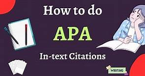 How to do APA 7 in-text citation