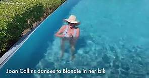 Dame Joan Collins, 89, dances around in blue bikini – and fans go wild!
