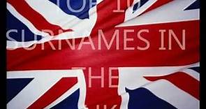 Top 10 most popular Surnames in the UK