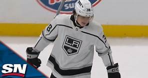 Kings' Alex Turcotte Pings One In Off The Post Short Side For First Career NHL Goal