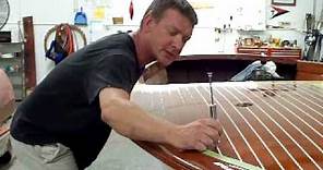 How to pinstripe the deck of a Chris Craft