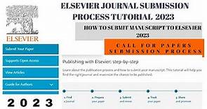 How to submit research articles to Elsevier journals #Elsevier #submission tutorials Complete guide
