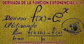 DERIVADA DE f(x)=e^x POR DEFINICIÓN