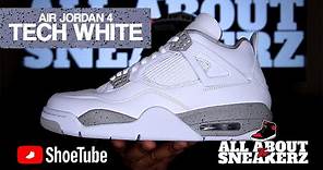 AIR JORDAN 4 'TECH WHITE' 'WHITE OREO' UNBOXING & REVIEW!! RELEASE DAY!!