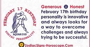 17 de febrero Zodiaco (Acuario) Horóscopo Cumpleaños Personalidad y cosas afortunadas