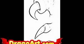 How to draw claws, step by step