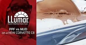 PPF vs MUD on a NEW C8 CORVETTE | LLumar Paint Protection Film Put to the Test