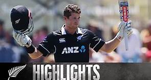Henry Nicholls Maiden ODI Century 124* | HIGHLIGHTS | BLACKCAPS v Sri Lanka, Saxton Oval 2019
