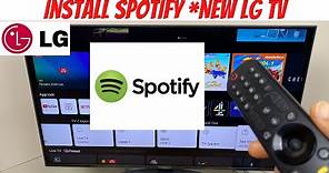 Install Spotify *New LG Smart TV