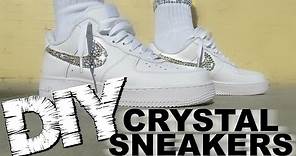 DIY CRYSTAL NIKES - How to bedazzle sneakers - with On Feet (AF1)