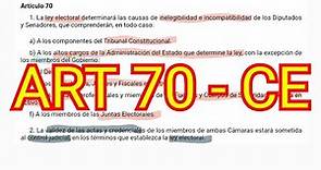 ARTÍCULO 70 - Constitución Española - Explicado para OPOSICIONES