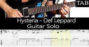 HYSTERIA - Def Leppard (Phil Collen): SOLO guitar cover + TAB