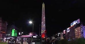 Christmas Illumination of the Buenos Aires Obelisk | A Show of Lights and Festive Spirit