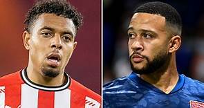 PSV star Donyell Malen works out in the gym as he recovers from injury