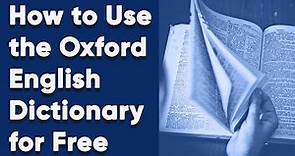How to Use the OED for Free