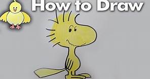 How To Draw Woodstock from the Peanuts - quick step by step lesson - Easy! | DoodleDrawArt!