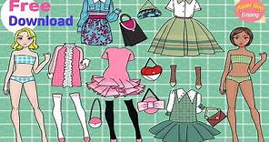 Free Printable Paper Dolls| Paper Doll Dress Up |How to make Paper dolls|Free Download Paper doll