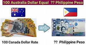 100 Australian Dollar to philippines Peso | 100 Australia Dollar Rate in Philippines today