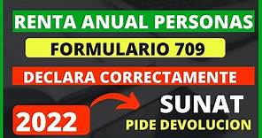🔴Paso a PASO Declaración renta anual 2021 PERSONAS naturales SUNAT|RENTA ANUAL2021 saldoa favor 709