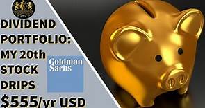 Dividend Portfolio: My 20th Stock Goldman Sachs DRIPs $555/Yr