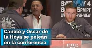 Canelo Álvarez y Óscar de la Hoya se pelean en la conferencia: "Eres un pend..."