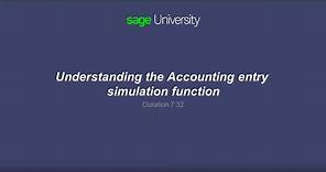 Sage X3 - Accounting Entry Simulation Function