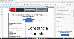 como sacar constancia de sunedu