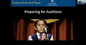 Eastman Admissions Webinar, Fall 2021: Audition Tips