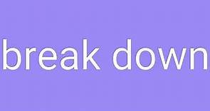 Break Down Definition & Meaning
