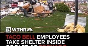 Tornado destroys Taco Bell as employees take shelter inside walk-in cooler