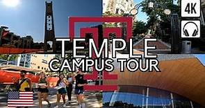 TEMPLE UNIVERSITY Campus Tour Philadelphia - (4K Walking and Caption Tour) 🎧360 Spatial Sound