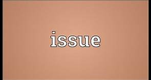 Issue Meaning