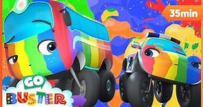 Buster's Surprise Rainbow Paint Job! | Go Buster - Bus Cartoons & Kids Stories