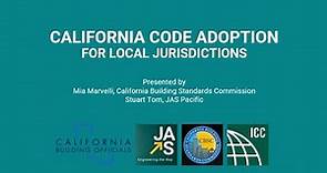 California Code Adoption and Amendment for Local Jurisdictions-2022