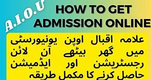 AIOU Registration and Admission || How to get Admission Online Step by Step